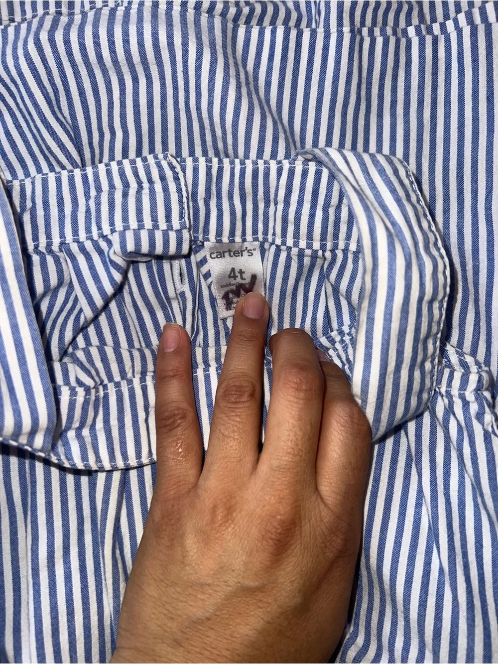 Carter's Blue and White Striped Dress with Bow Detail